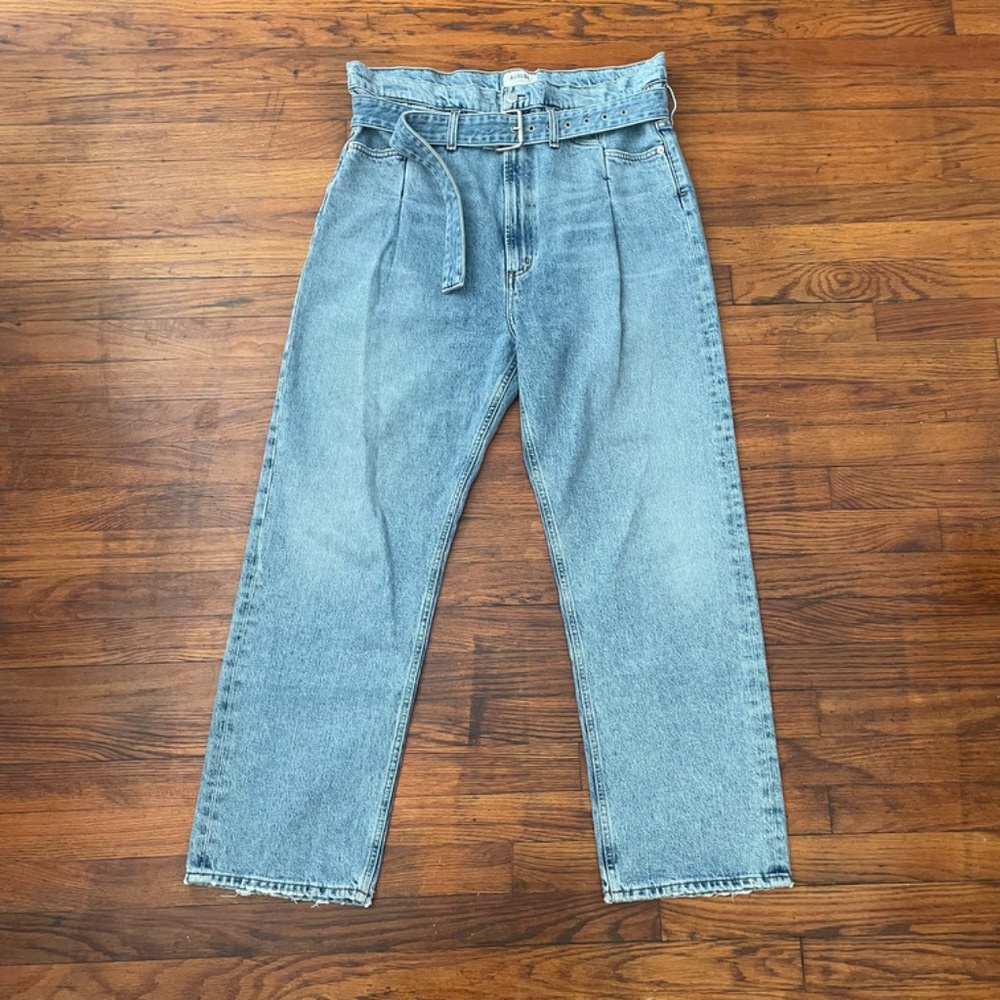 Agolde Reworked Belted High Waist Straight Leg Denim‎ Jeans Size 30